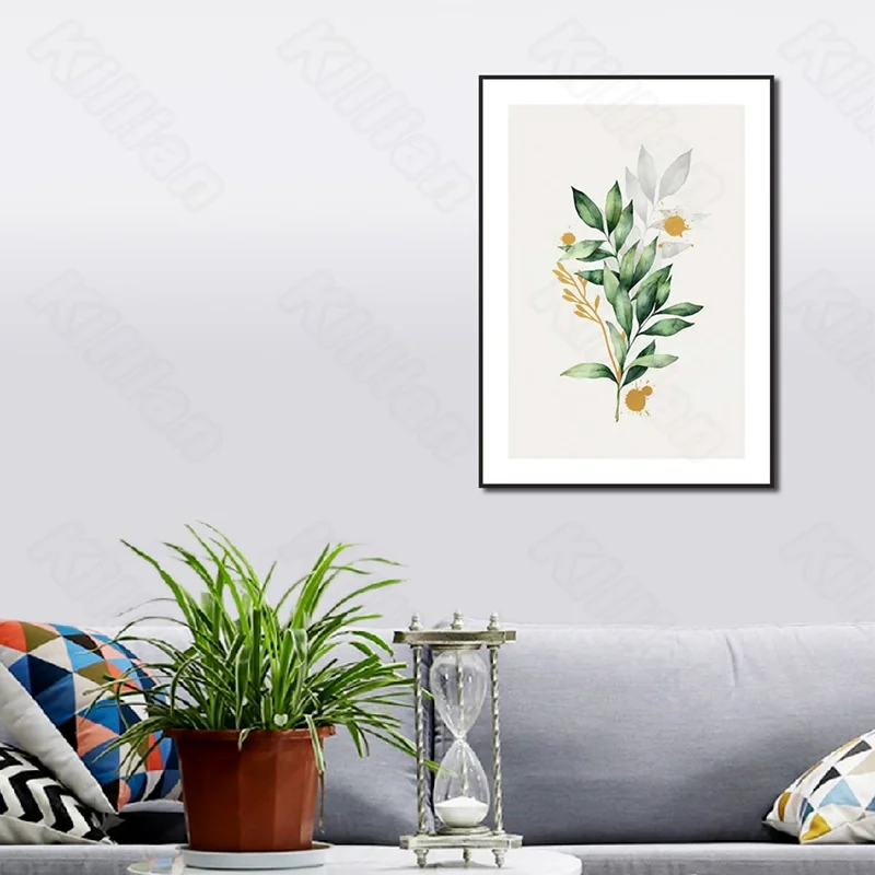 Cartoon Style Murals Green and White Leaf Frameles Poster Home Residential Bedroom Decoration Living Room Canvas Painting
Cartoon Style Murals Green and White Leaf Frameles Poster Home Residential Bedroom Decoration Living Room Canvas Painting