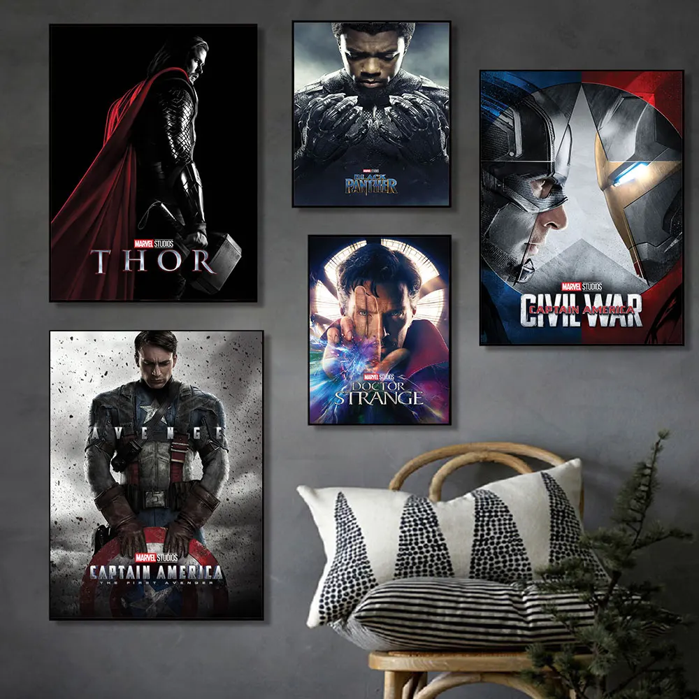 Marvel Avengers Superhero Canvas Posters Anime Movie Captain America Iron Man Thor Print Painting Wall Art Decor Room Cuadros
Marvel Avengers Superhero Canvas Posters Anime Movie Captain America Iron Man Thor Print Painting Wall Art Decor Room Cuadros