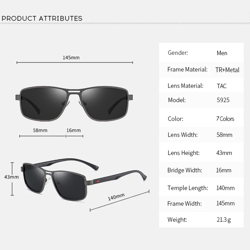 Hot Sale Driving Fishing Eyewear New Fashion Men Polarized Square Metal Frame Male classic vintage Sunglasses Sun Glasses 2020
Hot Sale Driving Fishing Eyewear New Fashion Men Polarized Square Metal Frame Male classic vintage Sunglasses Sun Glasses 2020