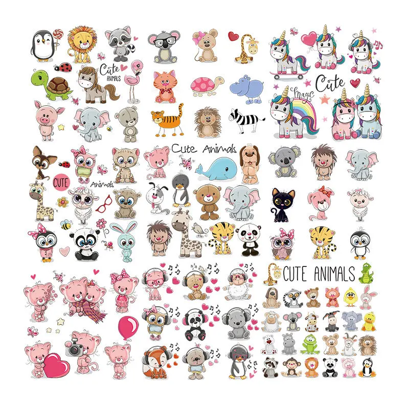 Cartoon Animal Patch Set Iron on Transfer Cute Unicorn Cat Owl Dog Flower Patches for Kids Girl Clothing T-shirt DIY Heat Press
Cartoon Animal Patch Set Iron on Transfer Cute Unicorn Cat Owl Dog Flower Patches for Kids Girl Clothing T-shirt DIY Heat Press