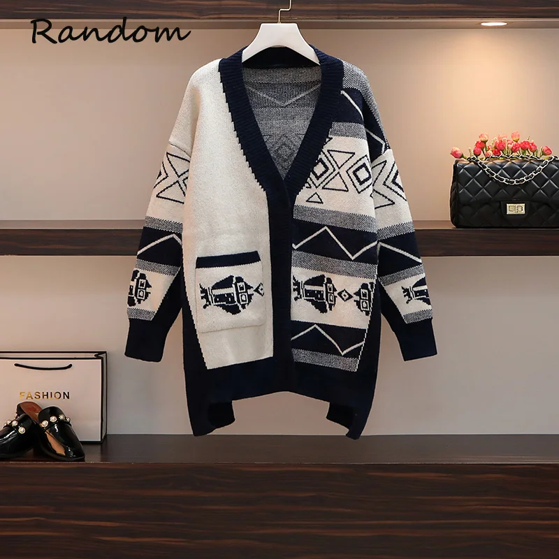 Женский вязаный кардиган с геометрическим принтом, Свободный теплый свитер с геометрическим принтом, большие размеры, зима 2021
Женский вязаный кардиган с геометрическим принтом, Свободный теплый свитер с геометрическим принтом, большие размеры, зима 2021