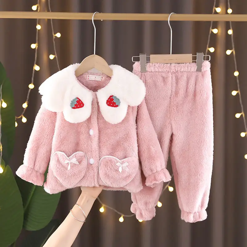 Autumn Winter Children's Flannel Pajamas Set Girls Cartoon Cute Style Home Service Suit Loose Thick Winter Baby Pajamas Trousers
Autumn Winter Children's Flannel Pajamas Set Girls Cartoon Cute Style Home Service Suit Loose Thick Winter Baby Pajamas Trousers