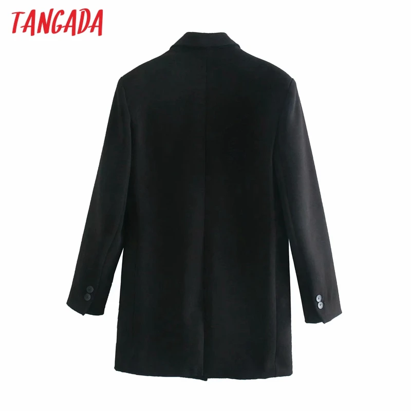 Tangada Women Solid Long Black Blazer Coat Vintage Notched Collar Pocket Fashion Female Casual Chic Tops 4M107
Tangada Women Solid Long Black Blazer Coat Vintage Notched Collar Pocket Fashion Female Casual Chic Tops 4M107