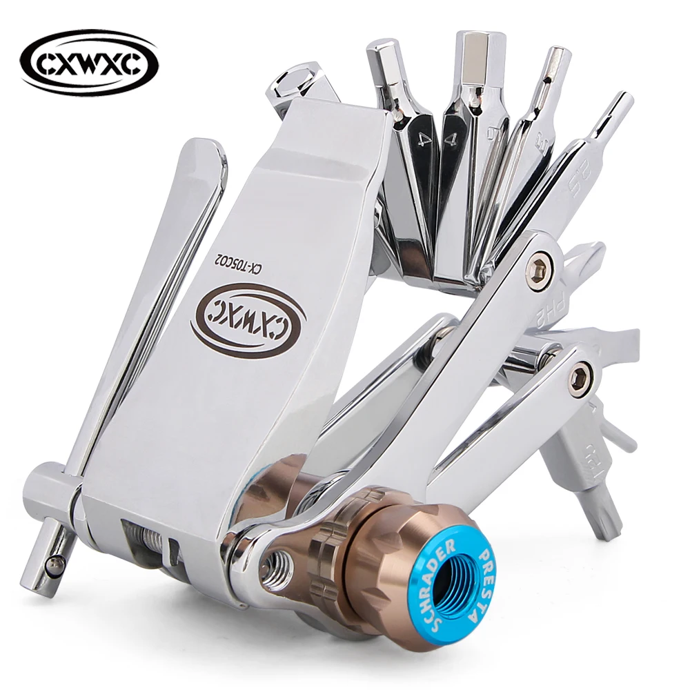 16 in 1 bicycle multi-function tool chain breaker tire CO2 inflator hex wrench bicycle tool mountain bike repair tool set
16 in 1 bicycle multi-function tool chain breaker tire CO2 inflator hex wrench bicycle tool mountain bike repair tool set