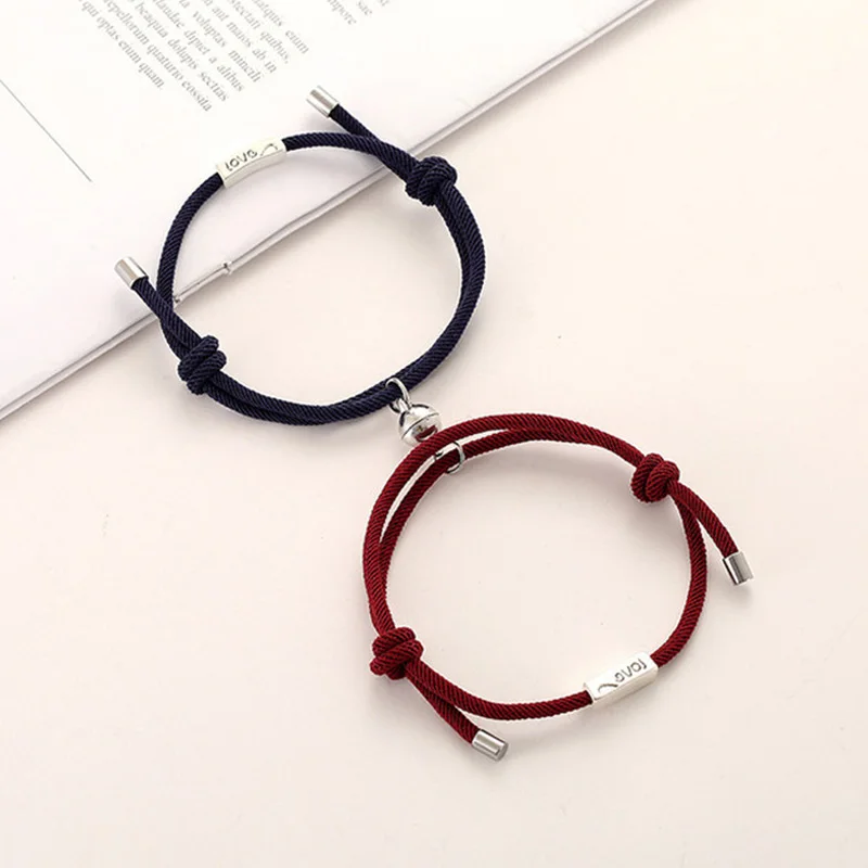 1Pair Two halves Heart Magnetic Bracelet Steel Pendant Couple Bracelets for Lover Friendship Bracelets Braid Rope Magnet Jewelry
1Pair Two halves Heart Magnetic Bracelet Steel Pendant Couple Bracelets for Lover Friendship Bracelets Braid Rope Magnet Jewelry