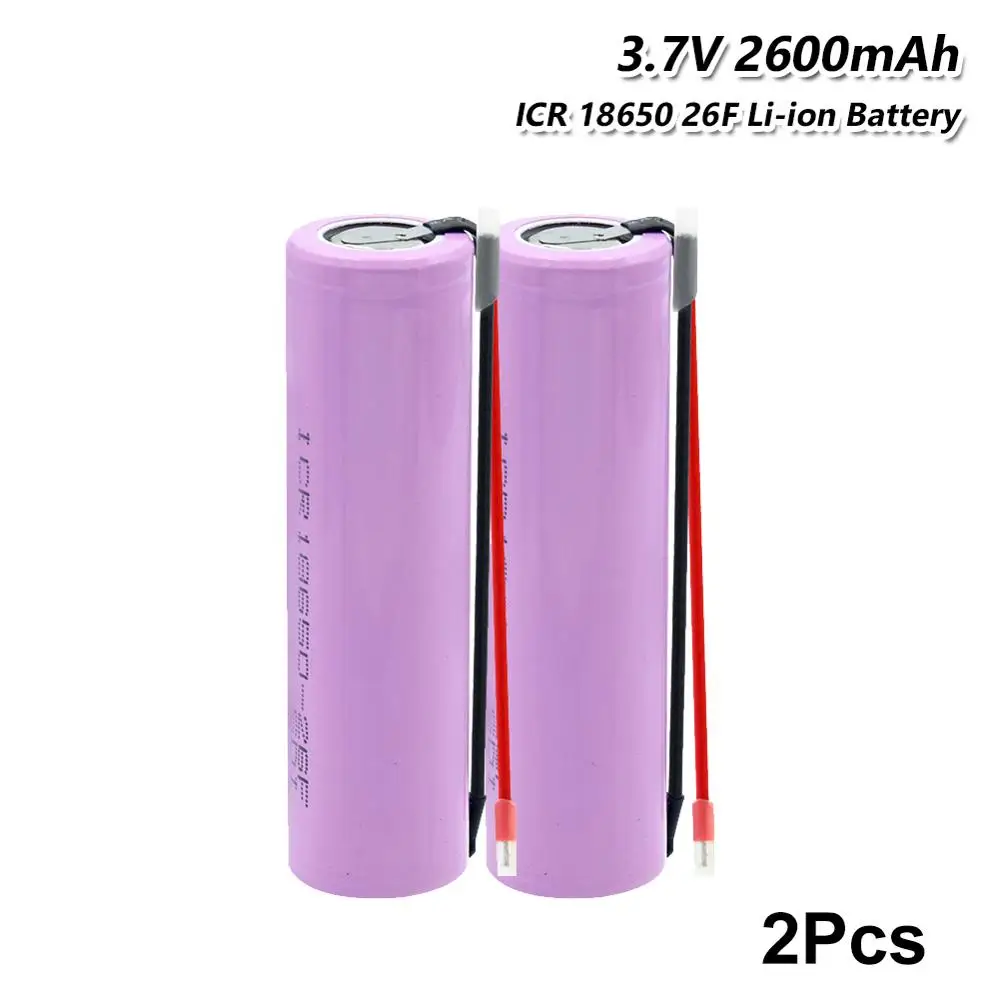 

18650 Battery 3.7v 2600maH Rechargeable batteries Li ion ICR18650 26F Battery Max.20A For Flashlight Samsung Recargables
