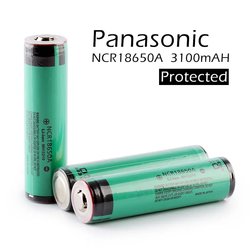 

Panasonic Protected NCR18650A 3100mAh 18650 3.7V Rechargeable Lithium Battery Flashlight Laptop Li-ion Batteries with PCB