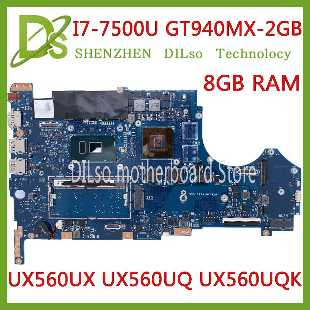 KEFU UX560UQK For ASUS UX560UX Q542UQ UX560UQK Laptop Motherboard I7-7500U GT940MX-2G 8GB RAM work 100% original
KEFU UX560UQK For ASUS UX560UX Q542UQ UX560UQK Laptop Motherboard I7-7500U GT940MX-2G 8GB RAM work 100% original