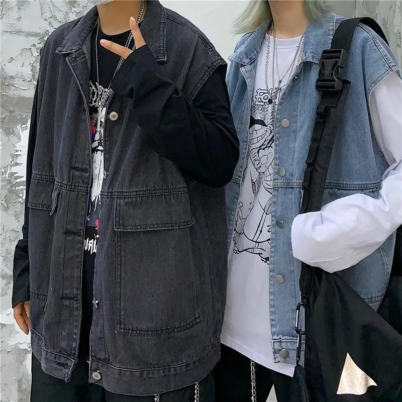 Women Vests Denim Waistcoats Jackets Couple Loose 2XL Simple Solid Korean Style Fashion Streetwear Cargo Clothing All-match 
Women Vests Denim Waistcoats Jackets Couple Loose 2XL Simple Solid Korean Style Fashion Streetwear Cargo Clothing All-match