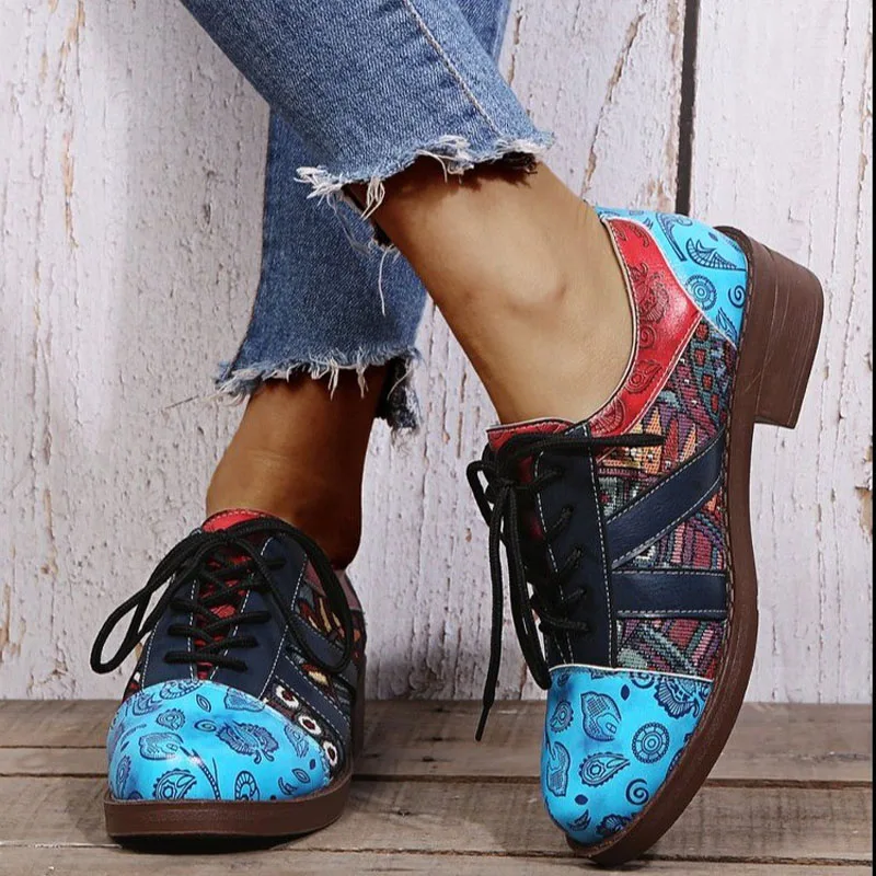 Women Retro Low Leels Shoes Bohemian Leather Lace-Up Oxford Vintage Casual Sneakers 2021 New Summer Spring Ladies Shoes Hot
Women Retro Low Leels Shoes Bohemian Leather Lace-Up Oxford Vintage Casual Sneakers 2021 New Summer Spring Ladies Shoes Hot