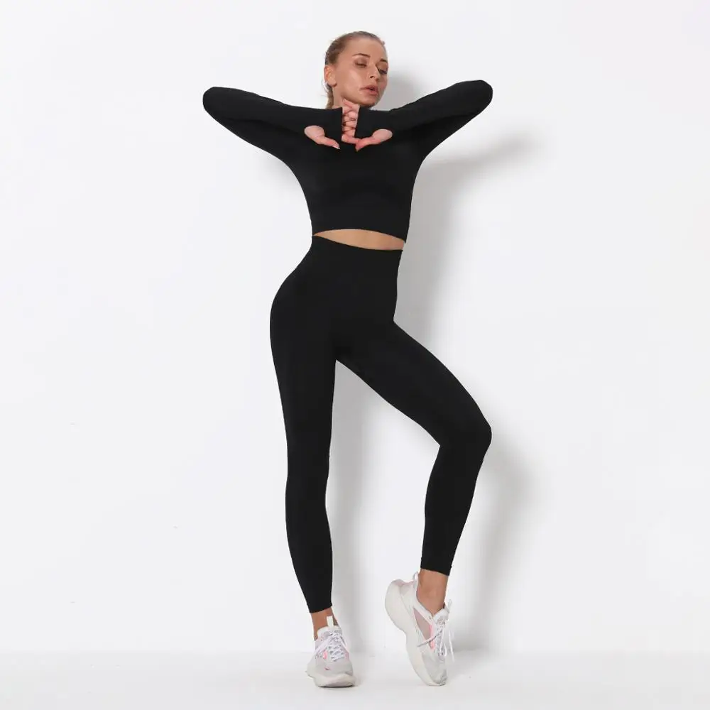 New Sportswear Fitness Sexy Crop Top Leggings 2 pieces Set Gym Running Fashion Tracksuit Woman Quality Workout Seamless
New Sportswear Fitness Sexy Crop Top Leggings 2 pieces Set Gym Running Fashion Tracksuit Woman Quality Workout Seamless
