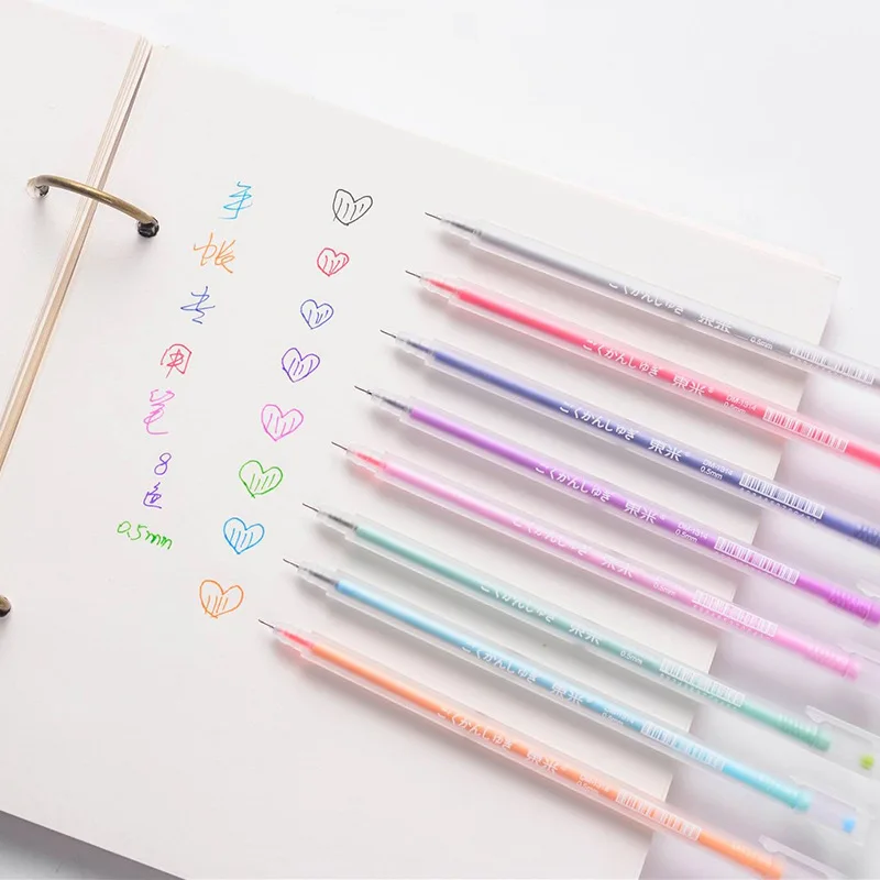 8pcs/set Cute Korean Color Frosted Rod Gel Pen Hand Account Decoration Pen Signature Pen Student Stationery
8pcs/set Cute Korean Color Frosted Rod Gel Pen Hand Account Decoration Pen Signature Pen Student Stationery