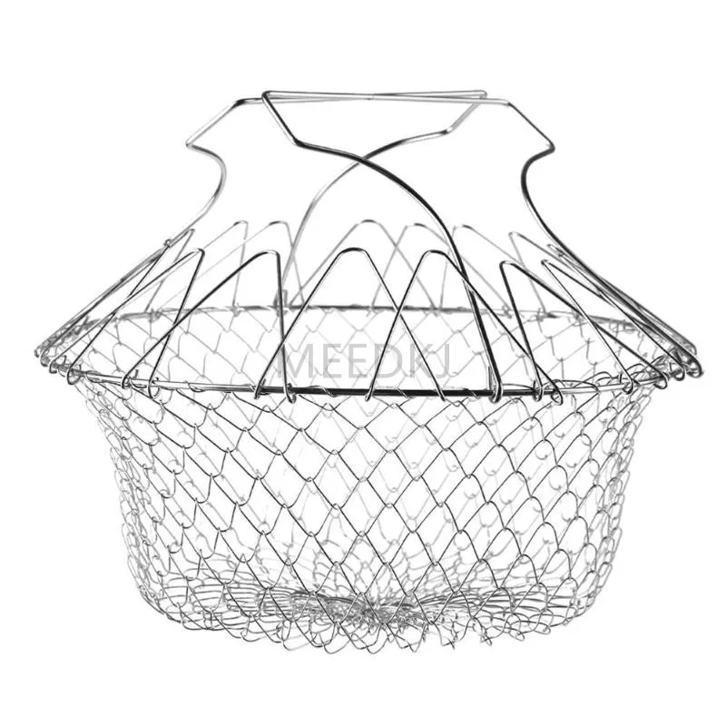 Stainless steel telescopic folding basket Expandable frying basket French fries deoiling kitchen tool
Stainless steel telescopic folding basket Expandable frying basket French fries deoiling kitchen tool