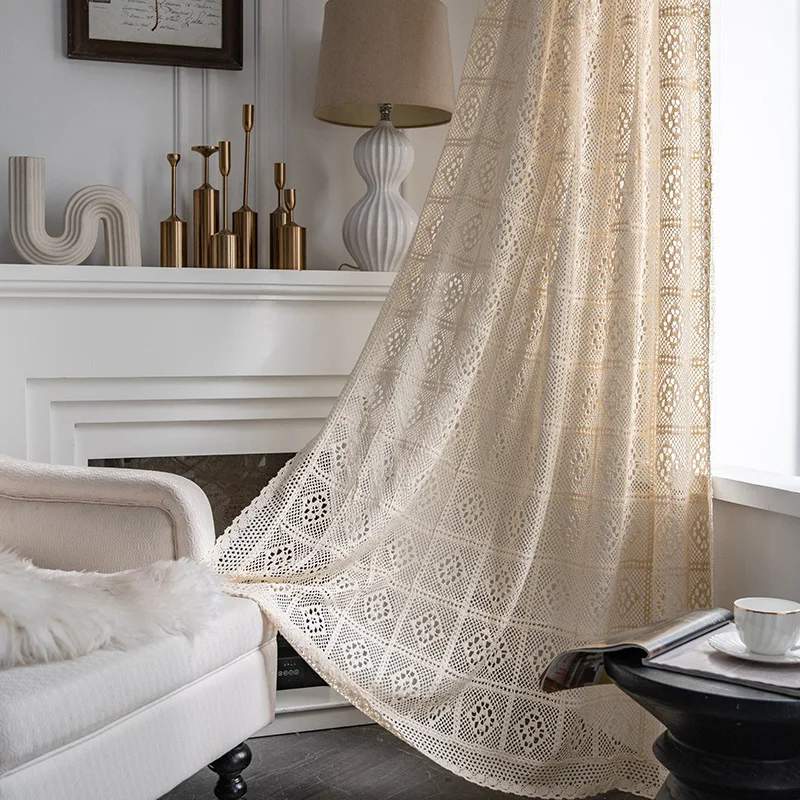 Bohemian Curtain Nordic Country Retro Hollow Lace Cotton Linen Semi-Shading Curtain for Living Room Bedroom Kitchen Curtain
Bohemian Curtain Nordic Country Retro Hollow Lace Cotton Linen Semi-Shading Curtain for Living Room Bedroom Kitchen Curtain