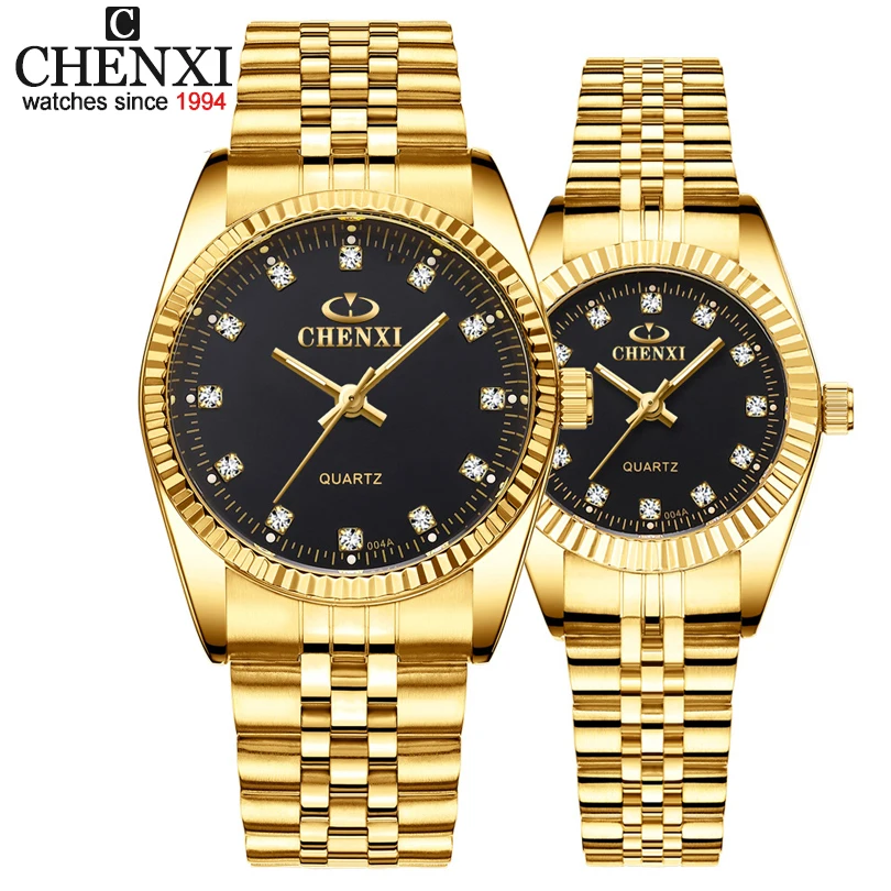 CHENXI Luxury Couple Watch Golden Fashion Stainless Steel Lovers Watch Quartz Wrist Watches For Women & Men Analog Wristwatch
CHENXI Luxury Couple Watch Golden Fashion Stainless Steel Lovers Watch Quartz Wrist Watches For Women & Men Analog Wristwatch