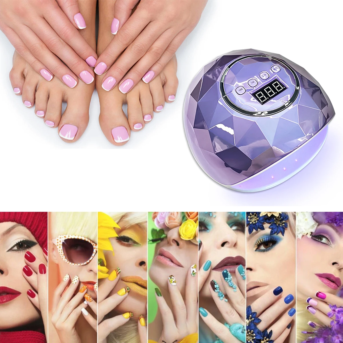110W Nail Dryer Light Auto Sensor Nail Gel Curing Light with 4 Timer for Home Salon
110W Nail Dryer Light Auto Sensor Nail Gel Curing Light with 4 Timer for Home Salon
