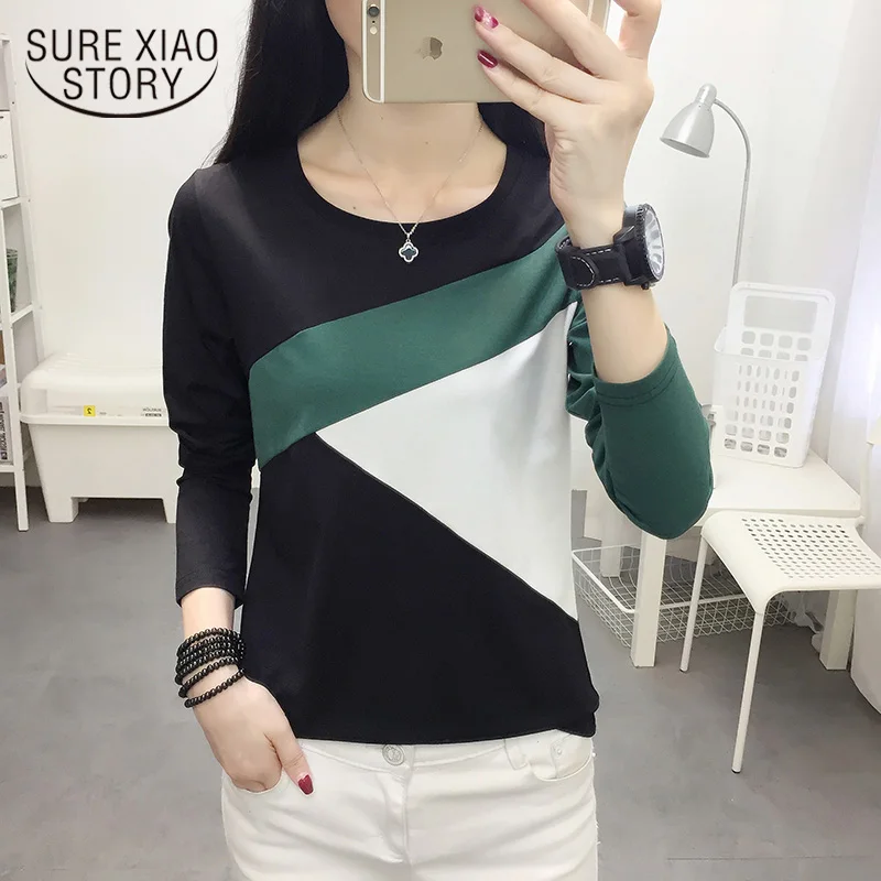 Cotton T-shirt Women Long Sleeve O-neck 2019 Autumn New Panelled Tshirt Ladies Bottoming Tops Fashion Plus Size T-shirts 7197 50
Cotton T-shirt Women Long Sleeve O-neck 2019 Autumn New Panelled Tshirt Ladies Bottoming Tops Fashion Plus Size T-shirts 7197 50