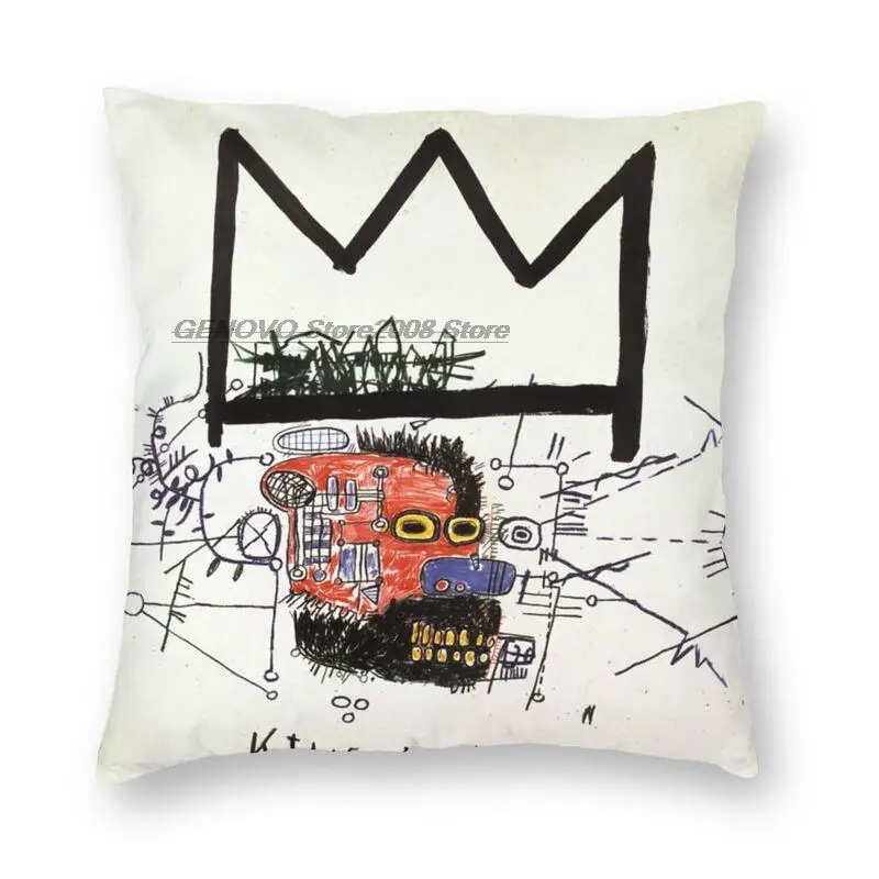 

Lebendige König Alphonso Kissen Fall Dekoration 3D Zwei Seite Gedruckt Jean Michel Basquiat Kissen Abdeckung für Wohnzimmer