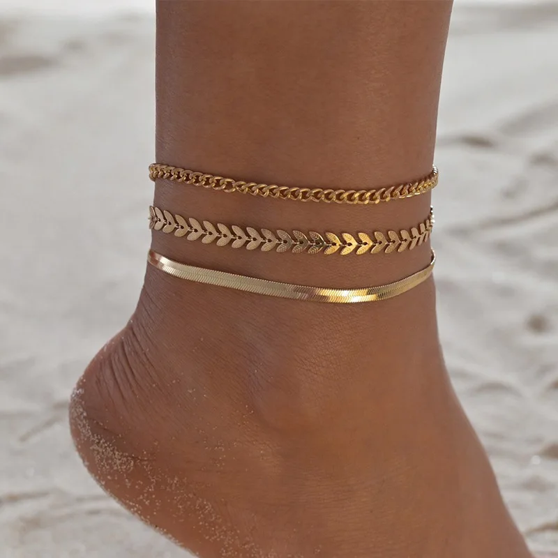 1/3/5pcs/set Gold Color Simple Chain Anklets For Women Beach Foot Jewelry Leg Chain Ankle Bracelets Women Accessories
1/3/5pcs/set Gold Color Simple Chain Anklets For Women Beach Foot Jewelry Leg Chain Ankle Bracelets Women Accessories