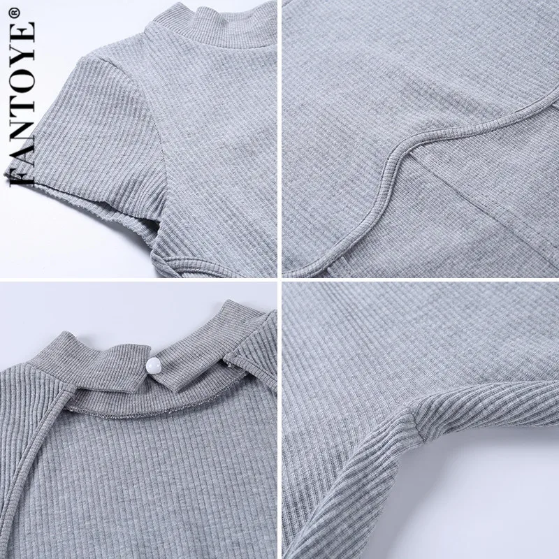 FANTOYE Patchwork Ribbed Backless Cotton Jumpsuit Women Casual O-Neck Elastic Long Pant Rompers Solid Outwear Ladies Bodysuits
FANTOYE Patchwork Ribbed Backless Cotton Jumpsuit Women Casual O-Neck Elastic Long Pant Rompers Solid Outwear Ladies Bodysuits