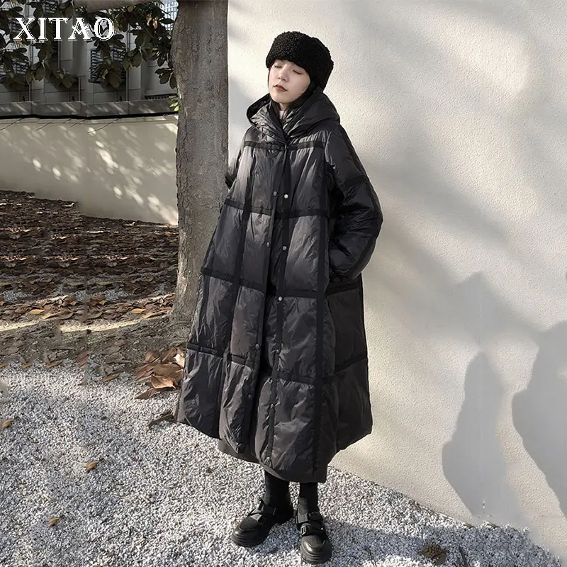 XITAO Casual Down Coats Solid Color Lattice Splicing Hooded Collar Down Coats Loose Fashion Large Size Women Winter New GWJ2105
XITAO Casual Down Coats Solid Color Lattice Splicing Hooded Collar Down Coats Loose Fashion Large Size Women Winter New GWJ2105