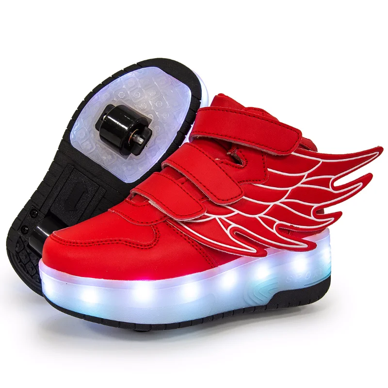 Children High Top Roller Skate Shoe Girls Boys USB Charging Glowing Sneakers with Double / Two Wheels Casual Wings Shoes
Children High Top Roller Skate Shoe Girls Boys USB Charging Glowing Sneakers with Double / Two Wheels Casual Wings Shoes