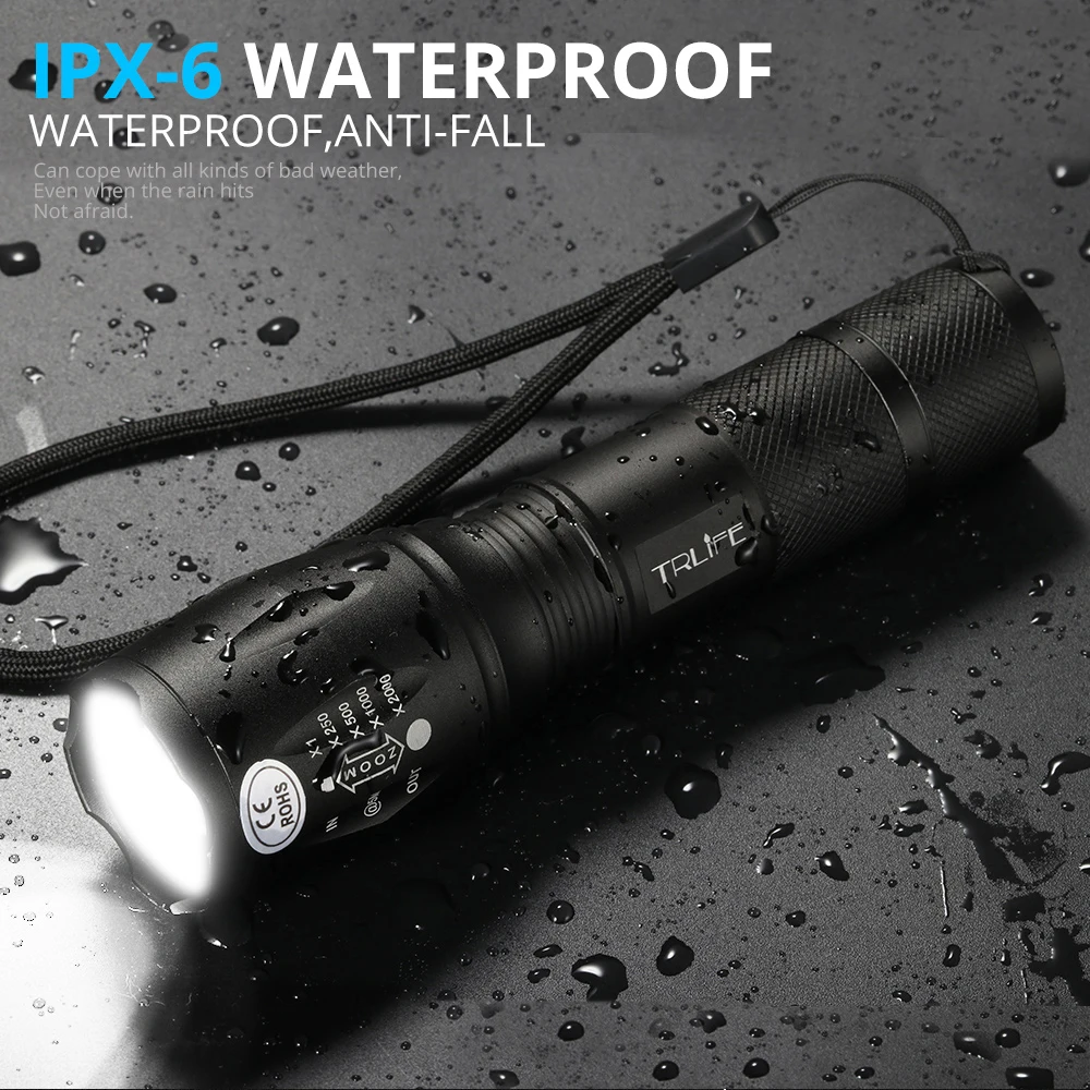 Dropshipping 5Mode Rechargeable LED Flashlight Torch T6 V6 L2 Ultra Bright Waterproof Camping Lantern 1x18650 or 3xAAA Batteries
Dropshipping 5Mode Rechargeable LED Flashlight Torch T6 V6 L2 Ultra Bright Waterproof Camping Lantern 1x18650 or 3xAAA Batteries