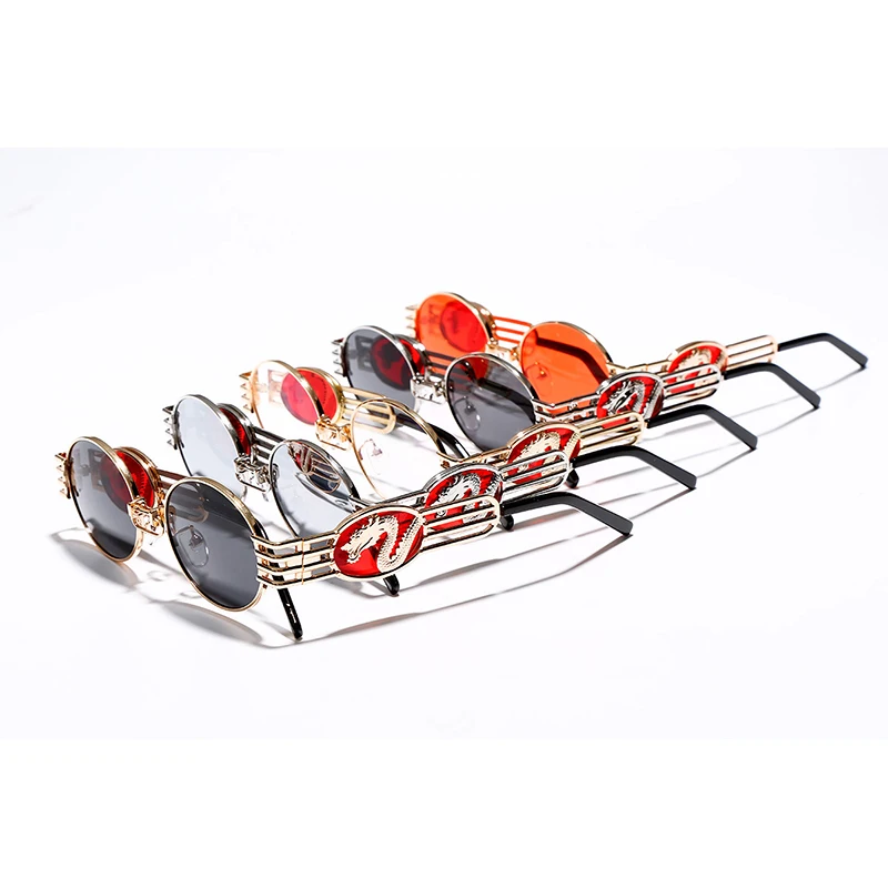 Mimiyou Овальные Солнцезащитные очки из сплава для мужчин в стиле панк китайский
