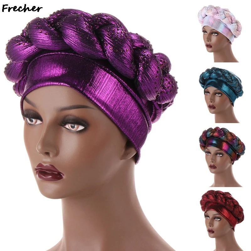 Trendy Ladies Shiny Coarse Braid Turban Hat Performance Cap Muslim Chemotherapy Hats Hidden Hair Baotou Caps Casual Party Caps
Trendy Ladies Shiny Coarse Braid Turban Hat Performance Cap Muslim Chemotherapy Hats Hidden Hair Baotou Caps Casual Party Caps