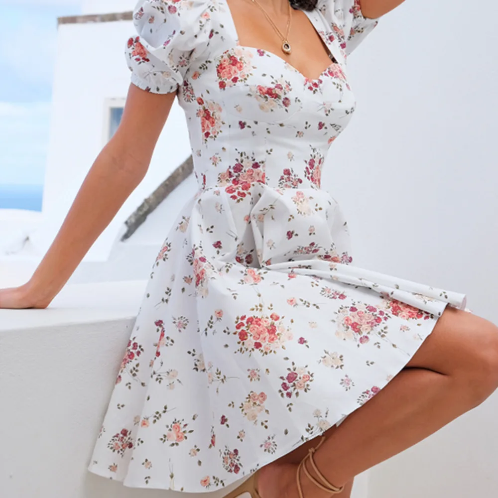 Sexy Square Collar White Printing Mini Dress Woman Puff Sleeve High Waist Party Holiday A-Line Dress Summer
Sexy Square Collar White Printing Mini Dress Woman Puff Sleeve High Waist Party Holiday A-Line Dress Summer