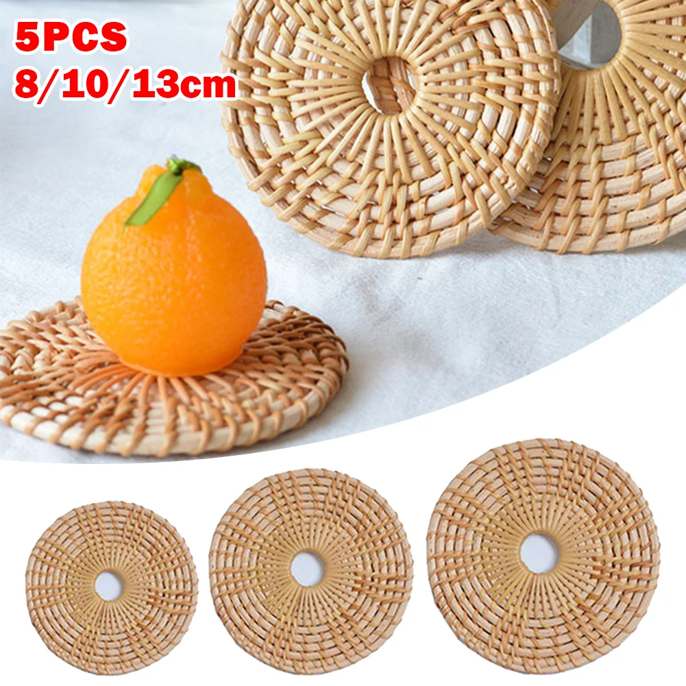 5PCS Round Natural Rattan Coasters Bowl Pad Handmade Insulation Placemats Rustic Handmade Coasters For Kitchen Table Drinks Pad
5PCS Round Natural Rattan Coasters Bowl Pad Handmade Insulation Placemats Rustic Handmade Coasters For Kitchen Table Drinks Pad