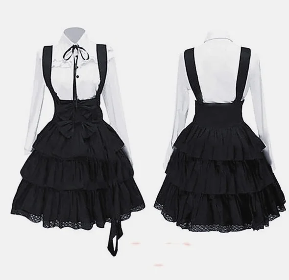 2021 Women's Classic Lolita Dress Vintage Inspired Women's Outfits Cosplay Anime Girl Black Long Sleeve Knee Length Shirt Dress
2021 Women's Classic Lolita Dress Vintage Inspired Women's Outfits Cosplay Anime Girl Black Long Sleeve Knee Length Shirt Dress