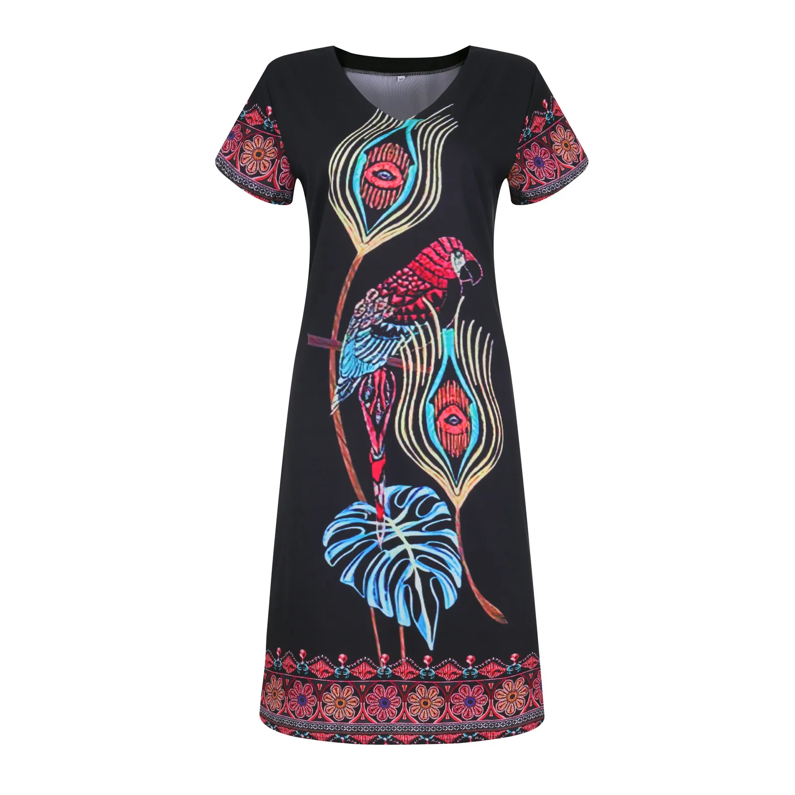 Women Summer V-neck Folk-custom Floral Print Loose Short-sleeved Dresses vestido de mujer vestidos de verano
Women Summer V-neck Folk-custom Floral Print Loose Short-sleeved Dresses vestido de mujer vestidos de verano