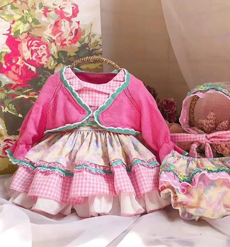 Children knitted sweater cardigan baby girl One button spring and autumn style Bow elastic cuffs Spanish
Children knitted sweater cardigan baby girl One button spring and autumn style Bow elastic cuffs Spanish