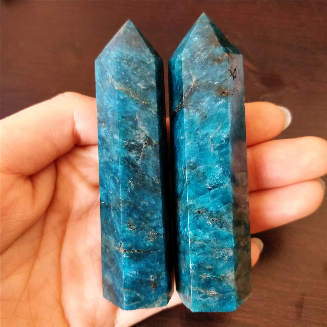 2PC Natural Blue Apatite Crystal Wand Quartz Mineral Single Points Meditation Healing Stones Decoration Specimens For Reiki
2PC Natural Blue Apatite Crystal Wand Quartz Mineral Single Points Meditation Healing Stones Decoration Specimens For Reiki