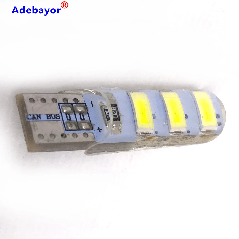 200 шт. Оптовая Продажа T10 силиконовый чехол 6 SMD 5630 LED Автомобильный купол свет W5W 194