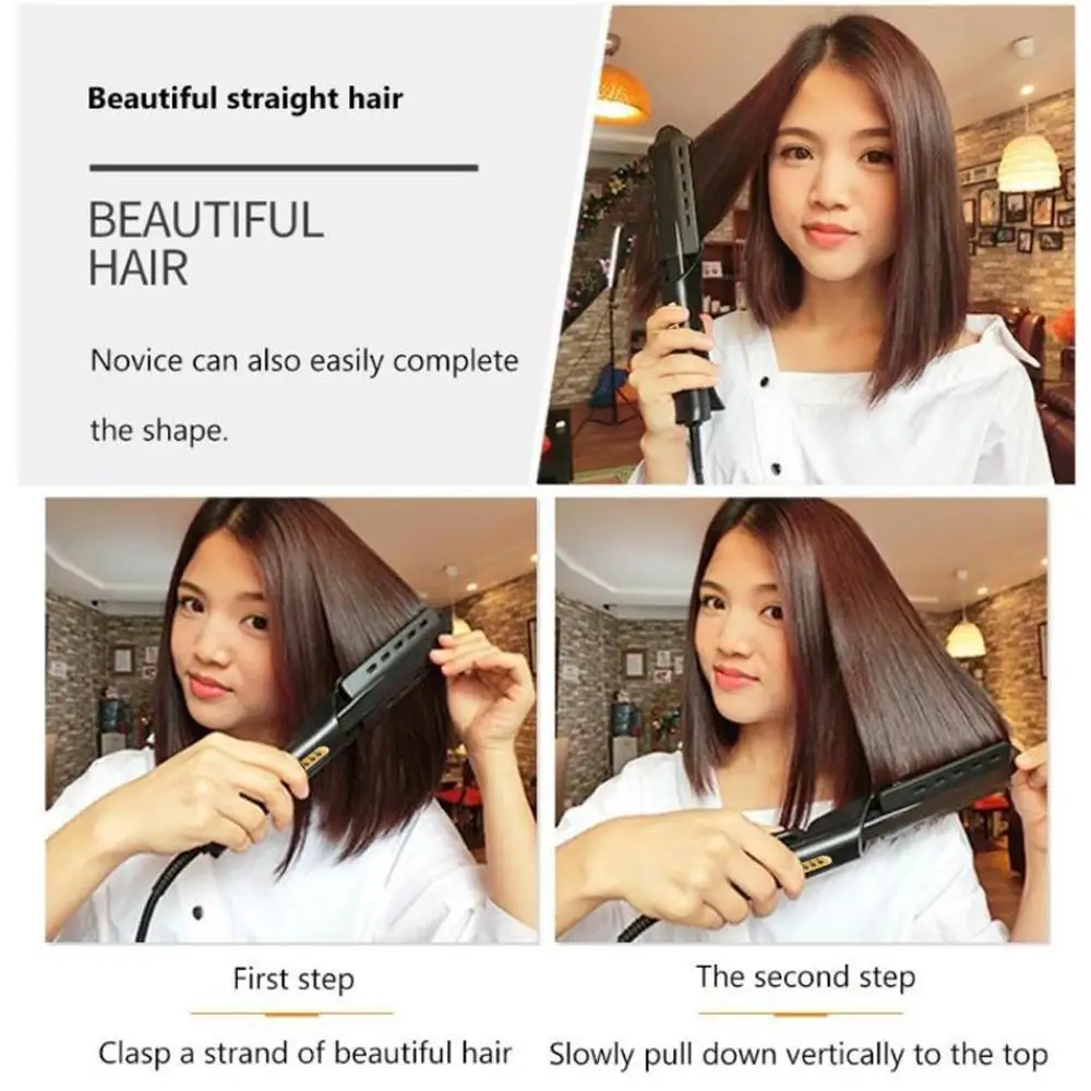 Fast Straightening Irons Tool Ceramic Tourmaline Ionic Flat Iron Hair Straightener Dry & Wet Widen Panel Make Hair Silky & Shine
Fast Straightening Irons Tool Ceramic Tourmaline Ionic Flat Iron Hair Straightener Dry & Wet Widen Panel Make Hair Silky & Shine
