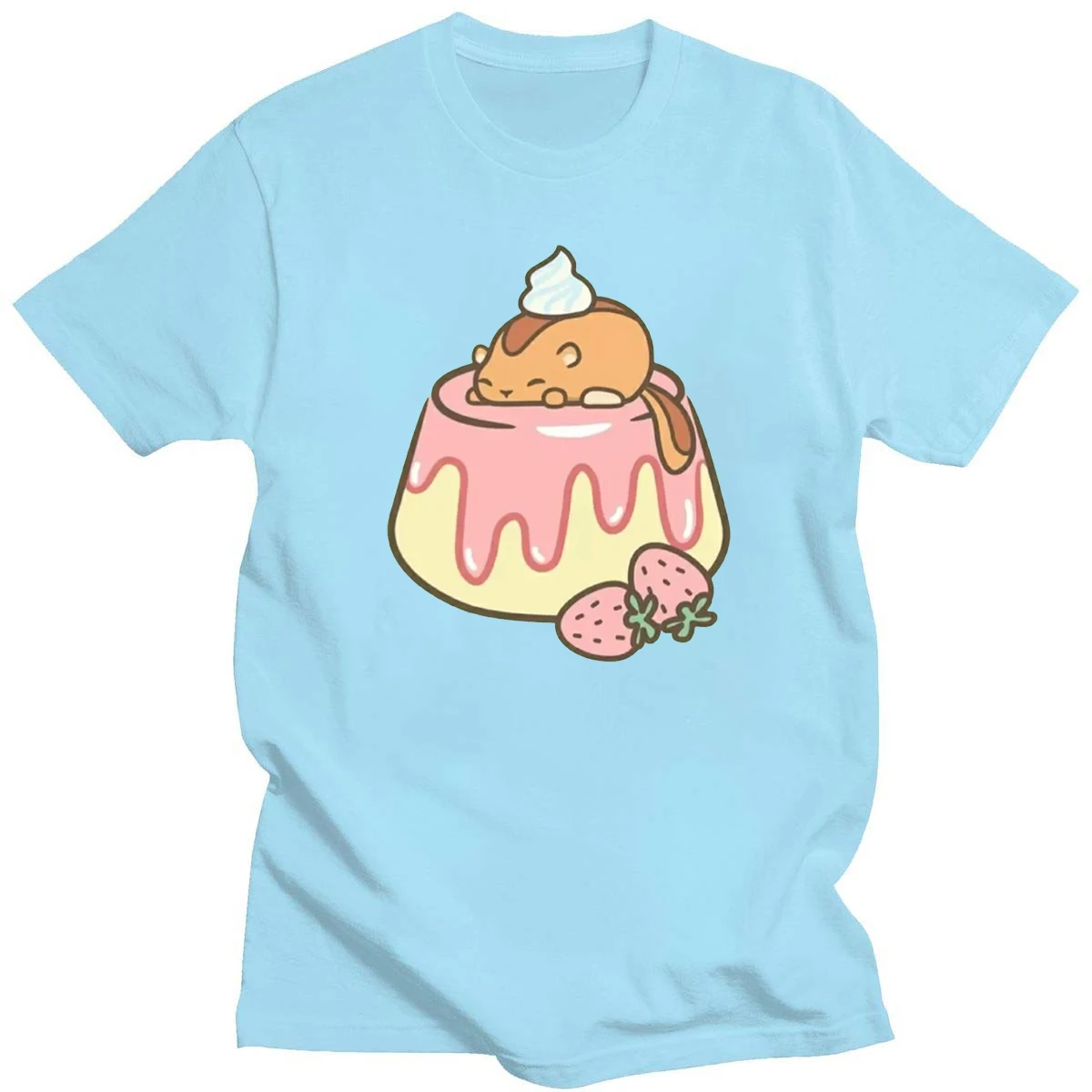 Strawberry Bear Pudding Cartoon Print Short-Sleeved Summer New T-Shirt Unisex Cute Top
Strawberry Bear Pudding Cartoon Print Short-Sleeved Summer New T-Shirt Unisex Cute Top