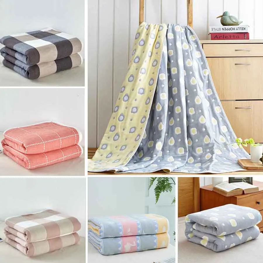 6 layers Cotton Gauze Towel Muslin Blanket Soft Throw Plaid Adults Blanket For Beds Sofa Plane/Travel Bedspread Hot sale
6 layers Cotton Gauze Towel Muslin Blanket Soft Throw Plaid Adults Blanket For Beds Sofa Plane/Travel Bedspread Hot sale