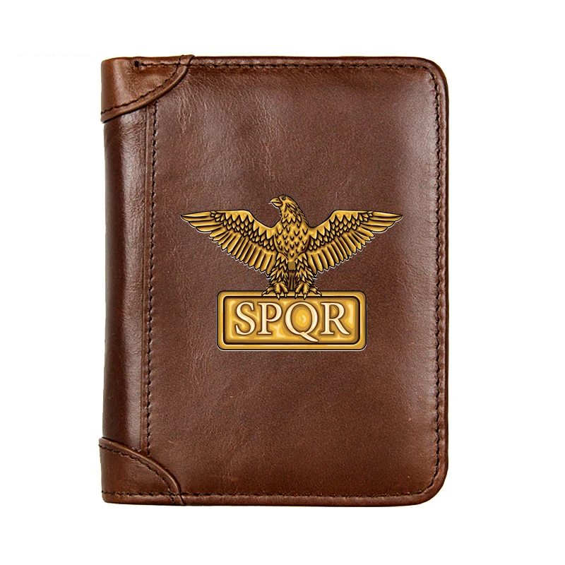 Genuine Leather Roman Legion SPQR Design Short Wallet Male Multifunctional Cowhide Men Purse Coin Pocket Card Holder
Genuine Leather Roman Legion SPQR Design Short Wallet Male Multifunctional Cowhide Men Purse Coin Pocket Card Holder