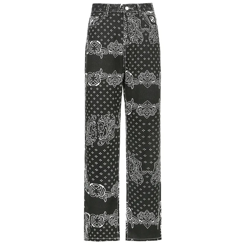 Y2K Denim Jeans High Waist Straight Pants for Women Street Casual Trousers Ladies Graffiti Oil Painting Printed 2021 Summer 
Y2K Denim Jeans High Waist Straight Pants for Women Street Casual Trousers Ladies Graffiti Oil Painting Printed 2021 Summer