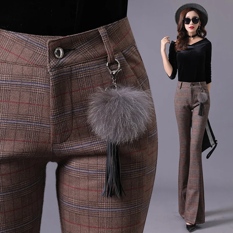 winter slim women wool pants plaid pants women women's Plaid pants new winter woolen flared pants women's high waist trousers
winter slim women wool pants plaid pants women women's Plaid pants new winter woolen flared pants women's high waist trousers