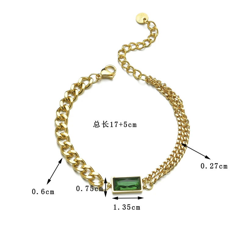 Spring and Summer New Ladies Bracelet Hip-hop Style Simple Ladies Green Gemstone Bracelet
Spring and Summer New Ladies Bracelet Hip-hop Style Simple Ladies Green Gemstone Bracelet