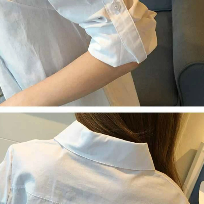 Shirts Women Solid Elegant Long Korean Style All-match Loose Sexy Lady Boyfriend Lapel Plus Size 5XL Casual Female Daily New Ins