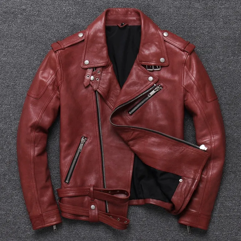 Brand Men 100% Real Leather Motorcycle Biker Jacket Fashion Lapel Zipper Sheepskin Short Coat Spring Slim Fit Outerwear S-3XL
Brand Men 100% Real Leather Motorcycle Biker Jacket Fashion Lapel Zipper Sheepskin Short Coat Spring Slim Fit Outerwear S-3XL