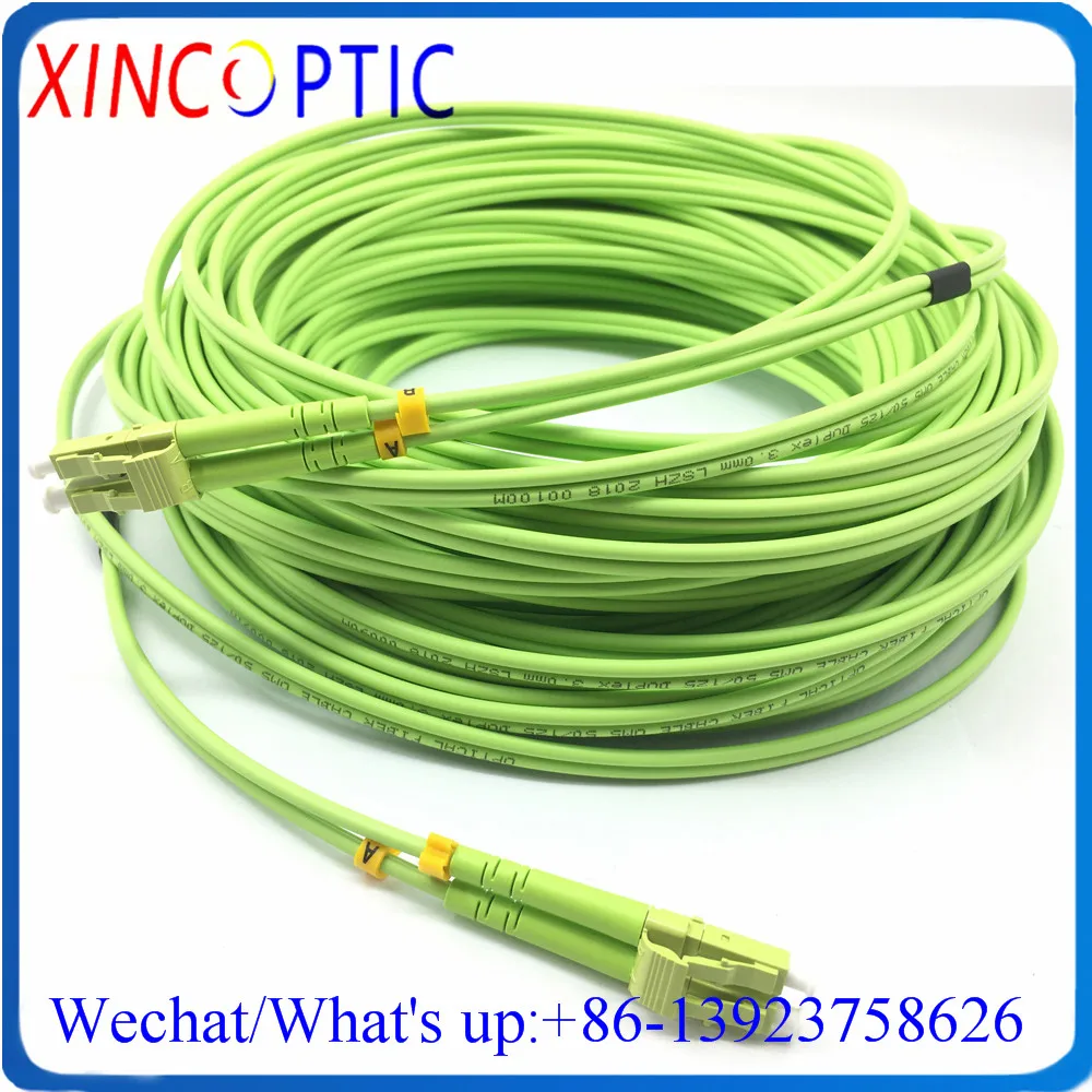 

50M SC/ST/FC/LC MM Duplex OM5 3.0mm 50Mts Wideband Lime Green PVC Multimode DX Dual Fiber Optic FTTH Patch Cord Cable Connector