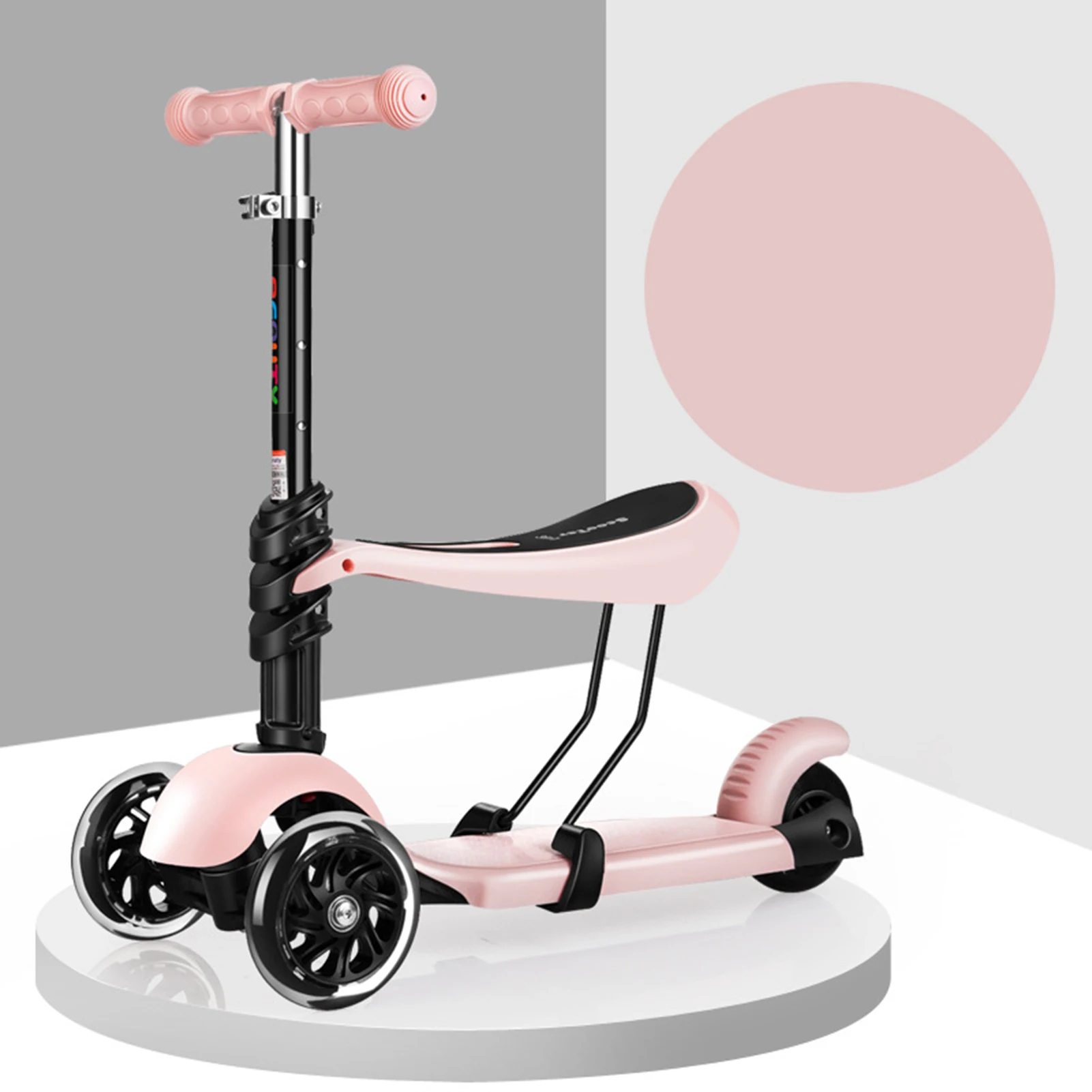 Three Wheeled Scooter 3 in 1 Kick Scooter Sport Scooter With Adjustable Height Options Seat Handlebar for Kids Toddler Age 2-6 
Three Wheeled Scooter 3 in 1 Kick Scooter Sport Scooter With Adjustable Height Options Seat Handlebar for Kids Toddler Age 2-6