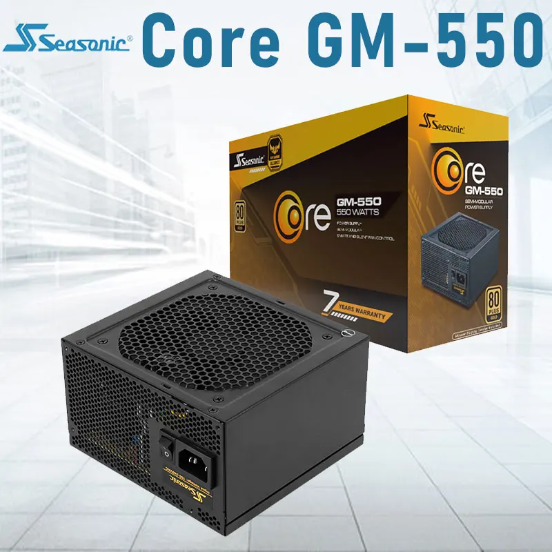 

Seasonic CORE GM 550W Power Supply Rated 550W 100-240V 140mm Gold Gaming PC Power Supply For Intel AMD ATX Computer Silver color