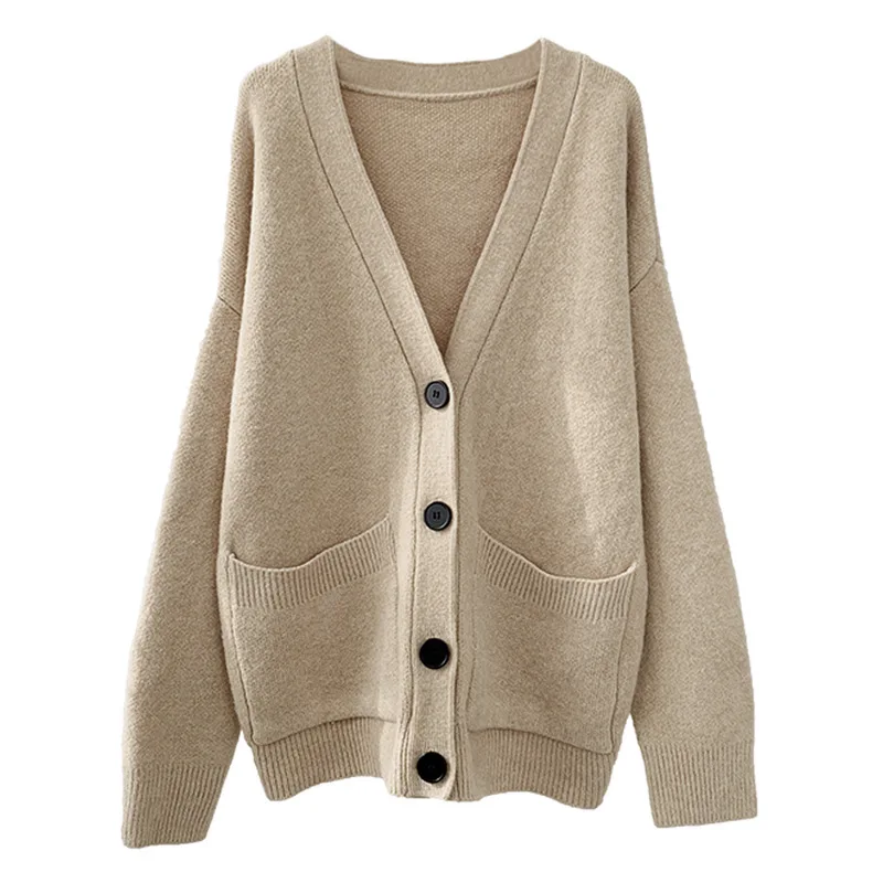 Spring and autumn clothing new wild lazy solid color V-neck sweater pocket cardigan sweater coat female sweater women
Spring and autumn clothing new wild lazy solid color V-neck sweater pocket cardigan sweater coat female sweater women