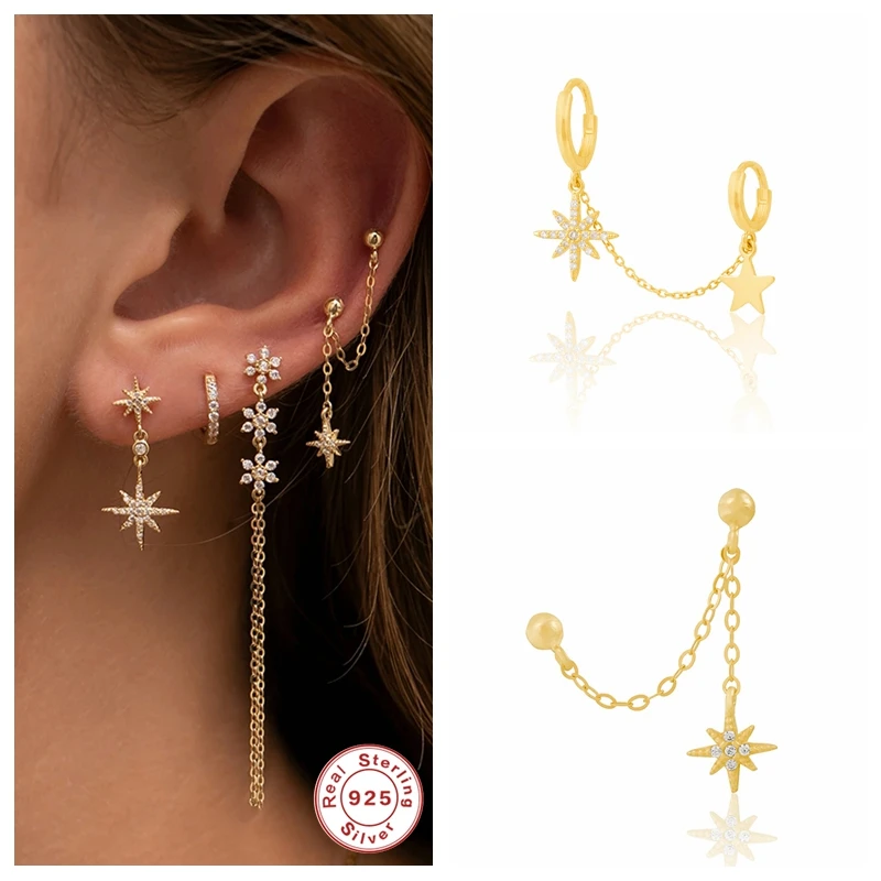 1PCS Pretty 925 Sterling Silver Stud Earrings Korean INS Snowflake Zircon Drop Chain Earrings orecchini For Lovers' Party Gift
1PCS Pretty 925 Sterling Silver Stud Earrings Korean INS Snowflake Zircon Drop Chain Earrings orecchini For Lovers' Party Gift